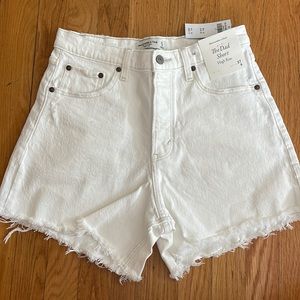abercrombie NWT white denim dad short high rise